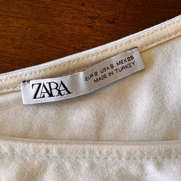 Zara size Small ivory cream asymmetrical one sleeve bodycon mini dress‎ NWOT - Picture 7 of 11